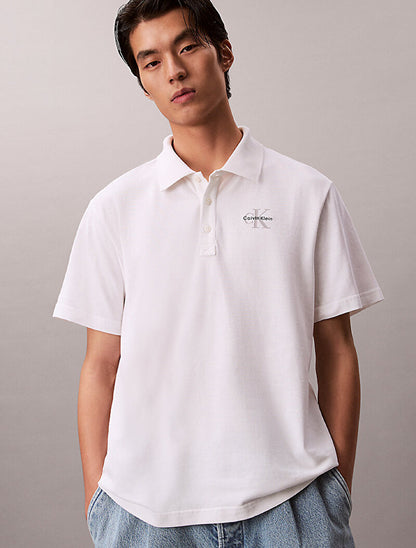 Erkek mono logo polo t-shirt