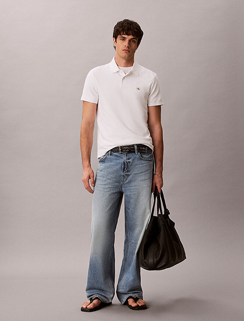 Erkek micro waffle classic polo t-shirt