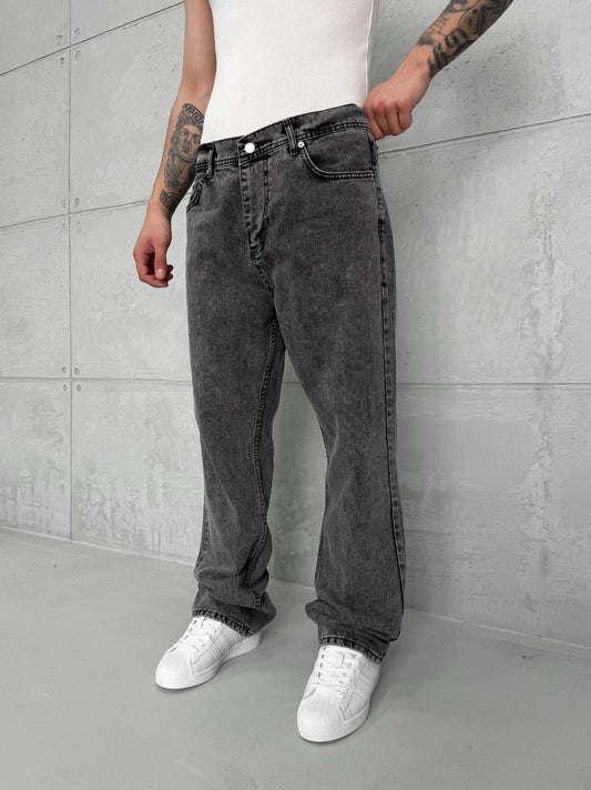Premium İmzalı Seri Baggy Jean – Taşlamalı Füme 2013