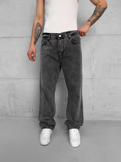 Premium İmzalı Seri Baggy Jean – Taşlamalı Füme 2013