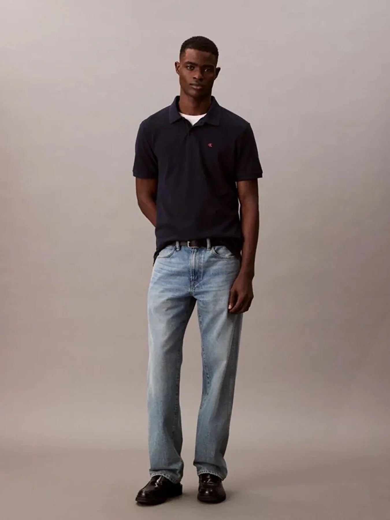 Erkek monogram pique polo t-shirt