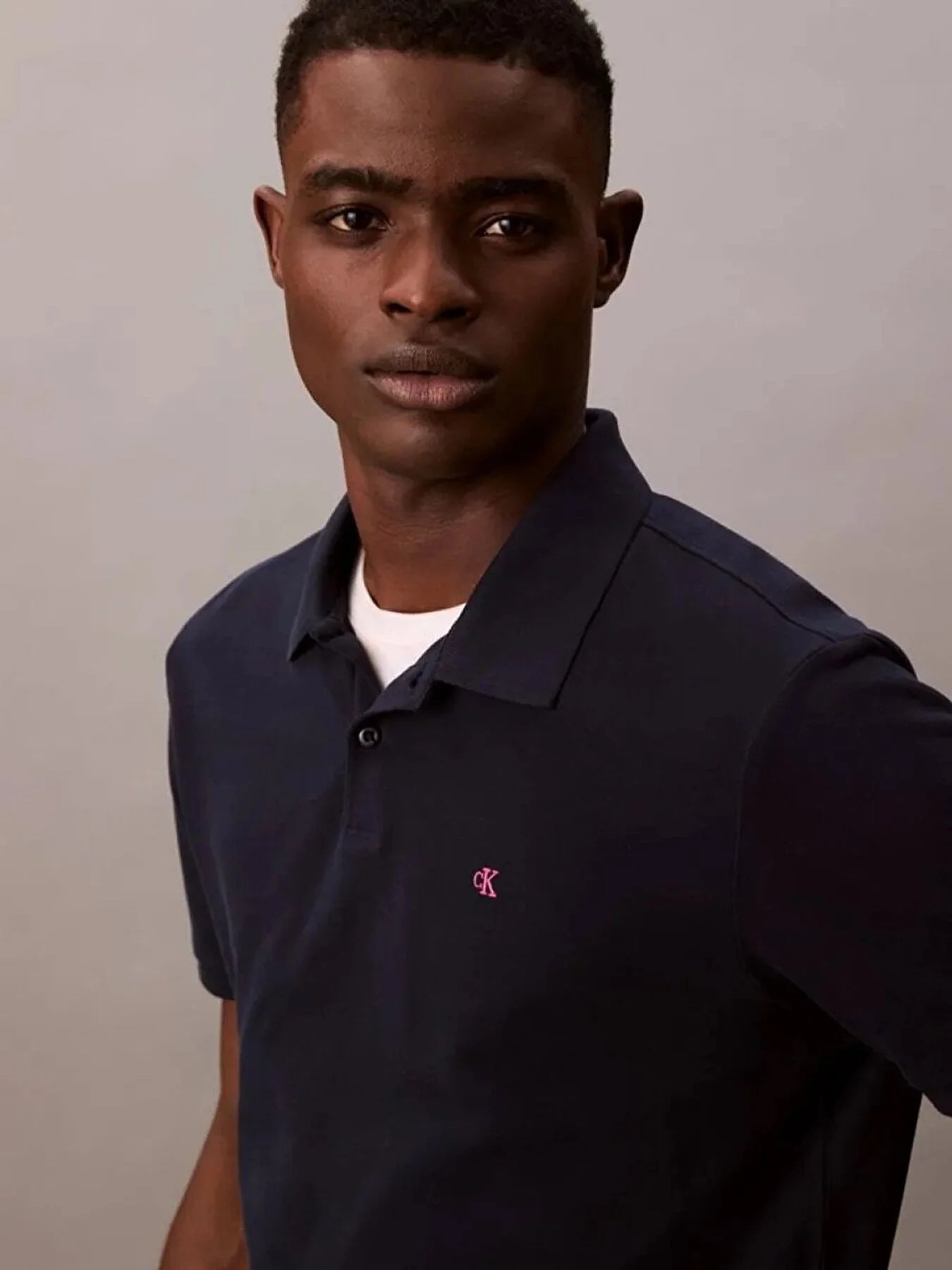 Erkek monogram pique polo t-shirt