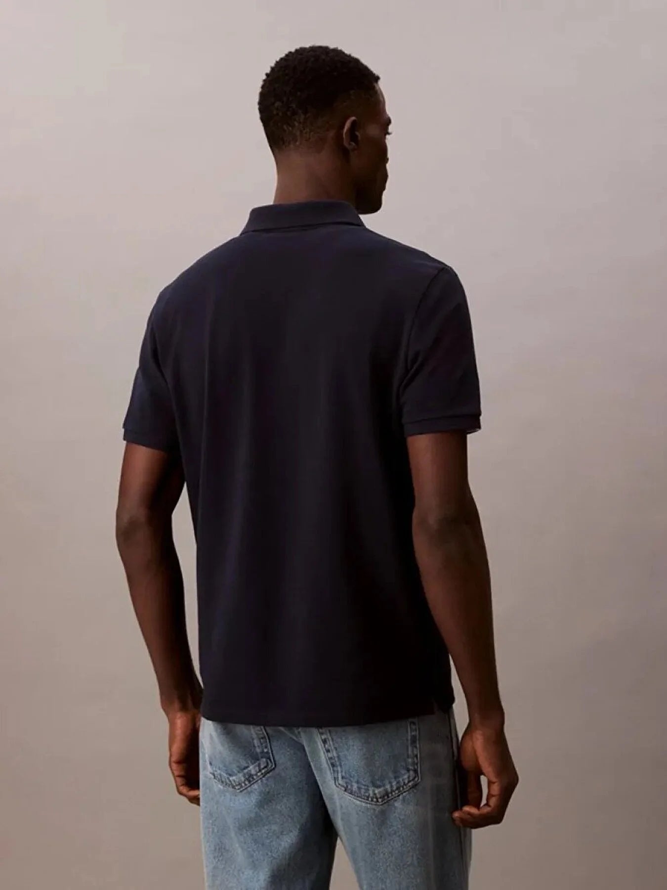 Erkek monogram pique polo t-shirt